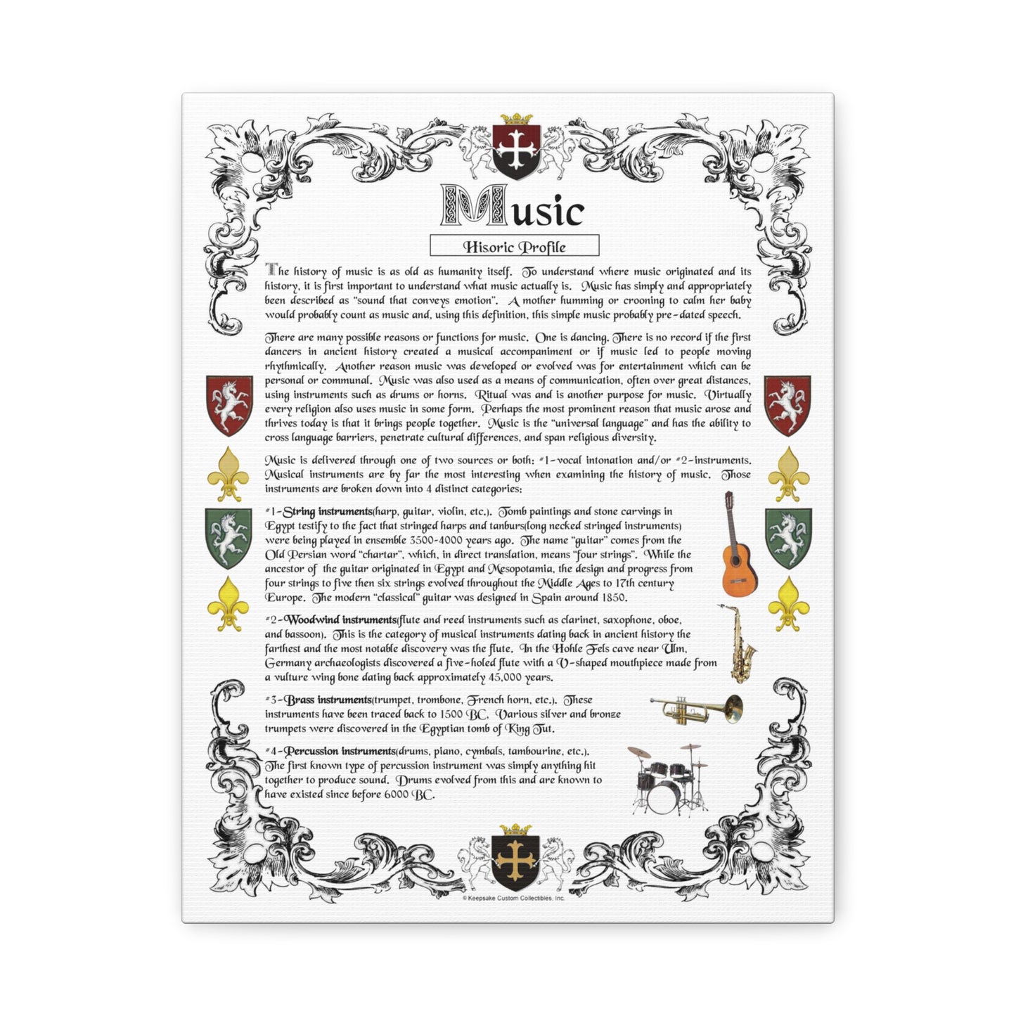 Historic Profile Canvas Gallery Wrap-Music