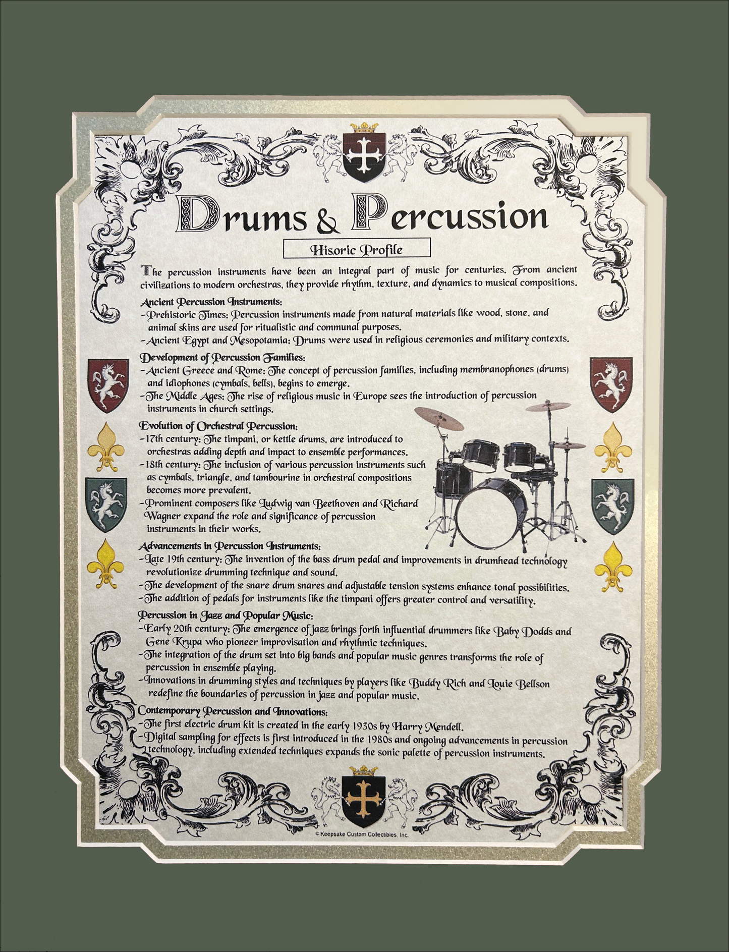 Historic Profile Ready For Framing: Drums/Percussion