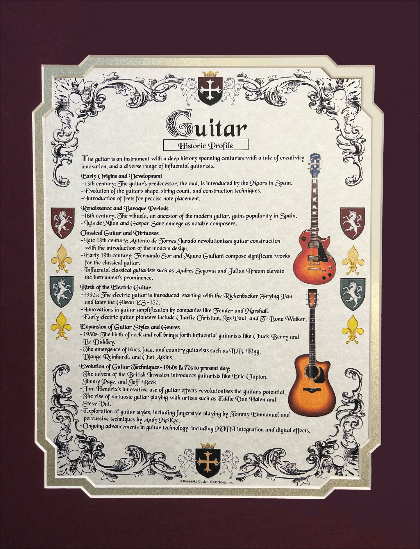 Historic Profile Ready For Framing: Guitar