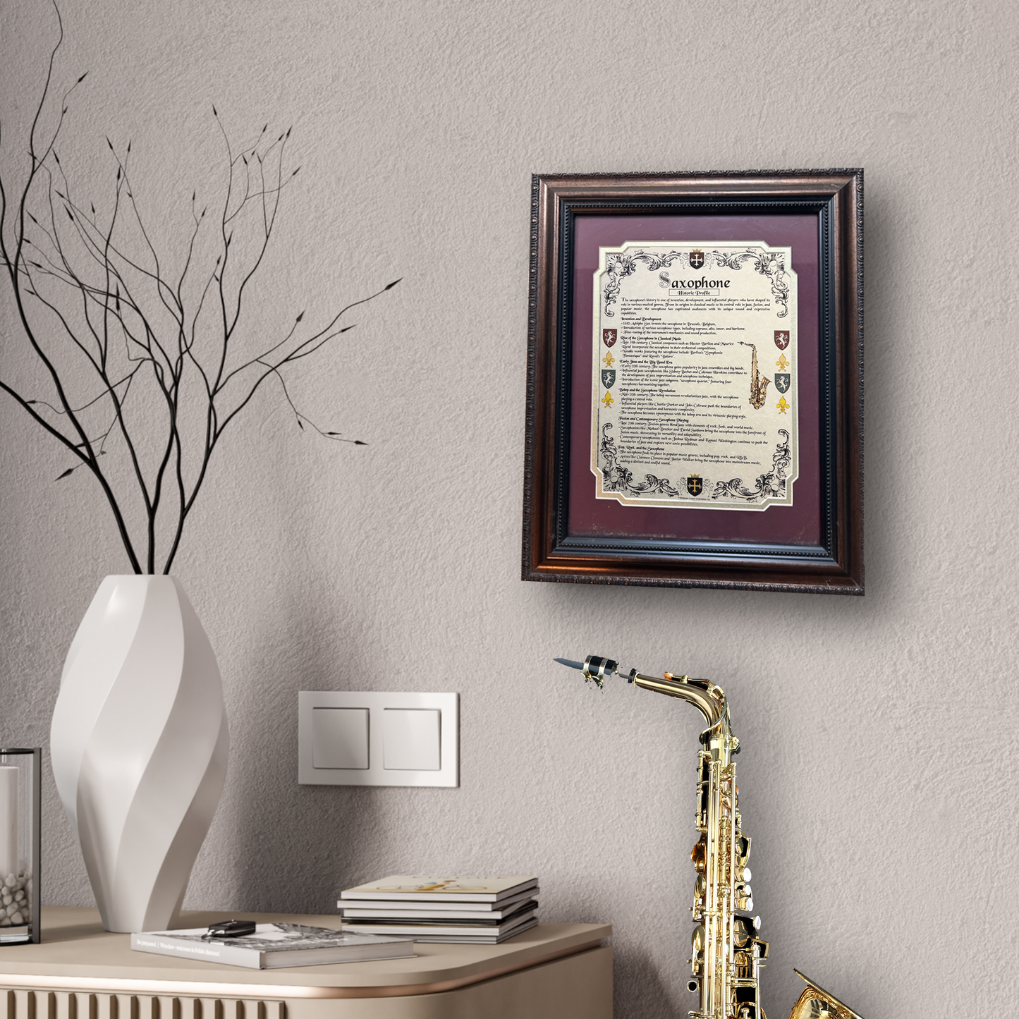 Historic Profile Ready For Framing: Saxophone