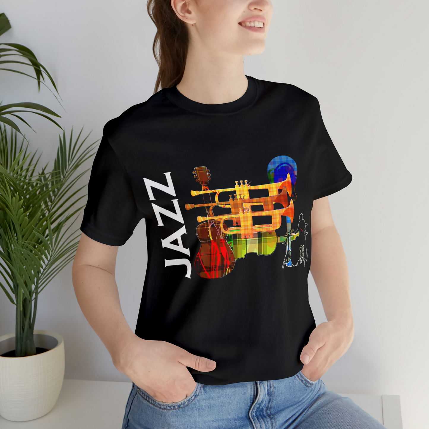 Tshirt-Trumpet:Jazz Colorful Collage