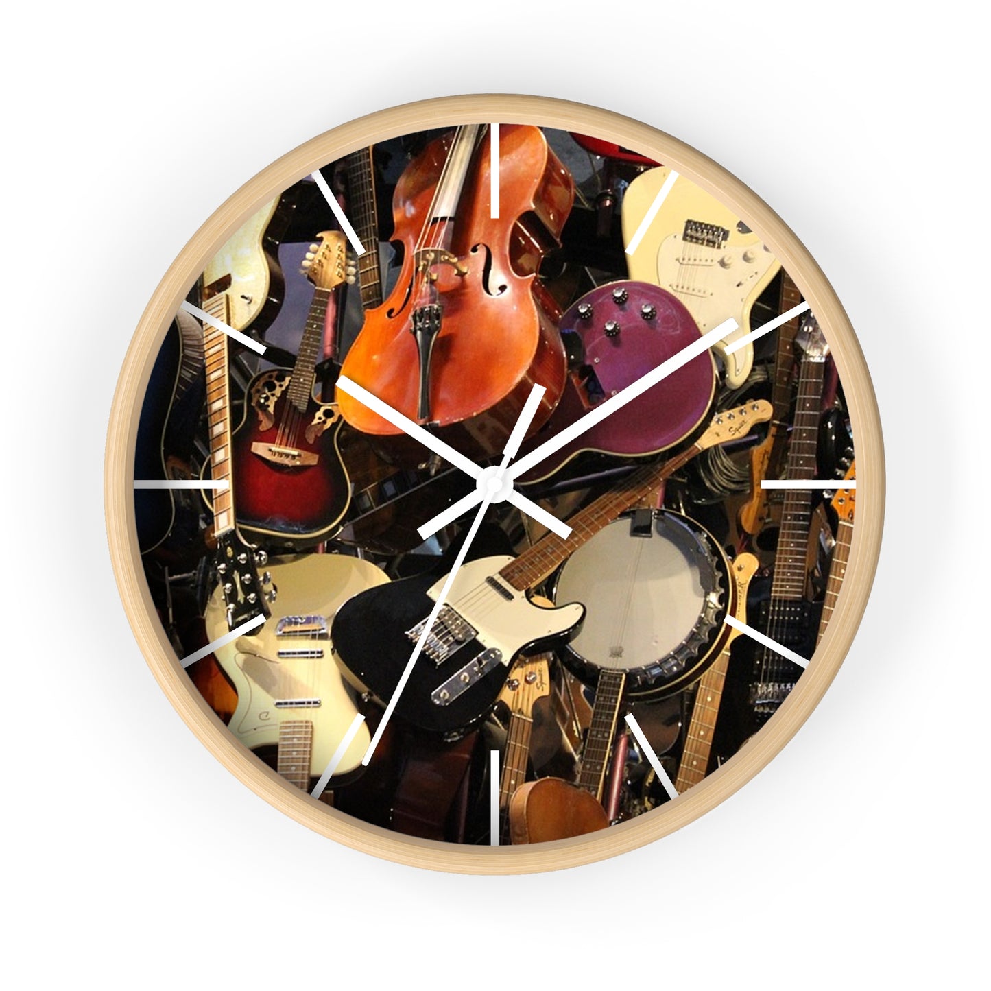 Wall Clock-Stringed Instruments Collage