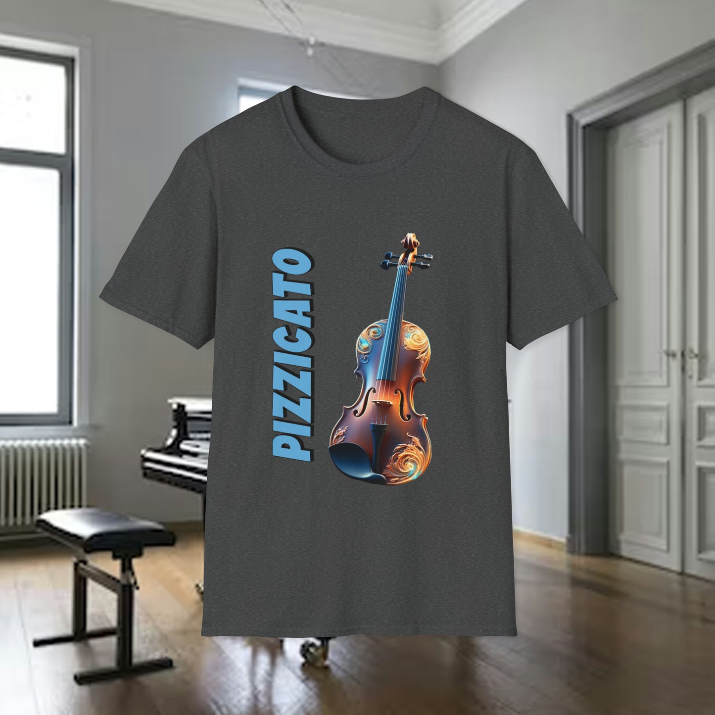 Tshirt-Violin Pizzicato:Vertical