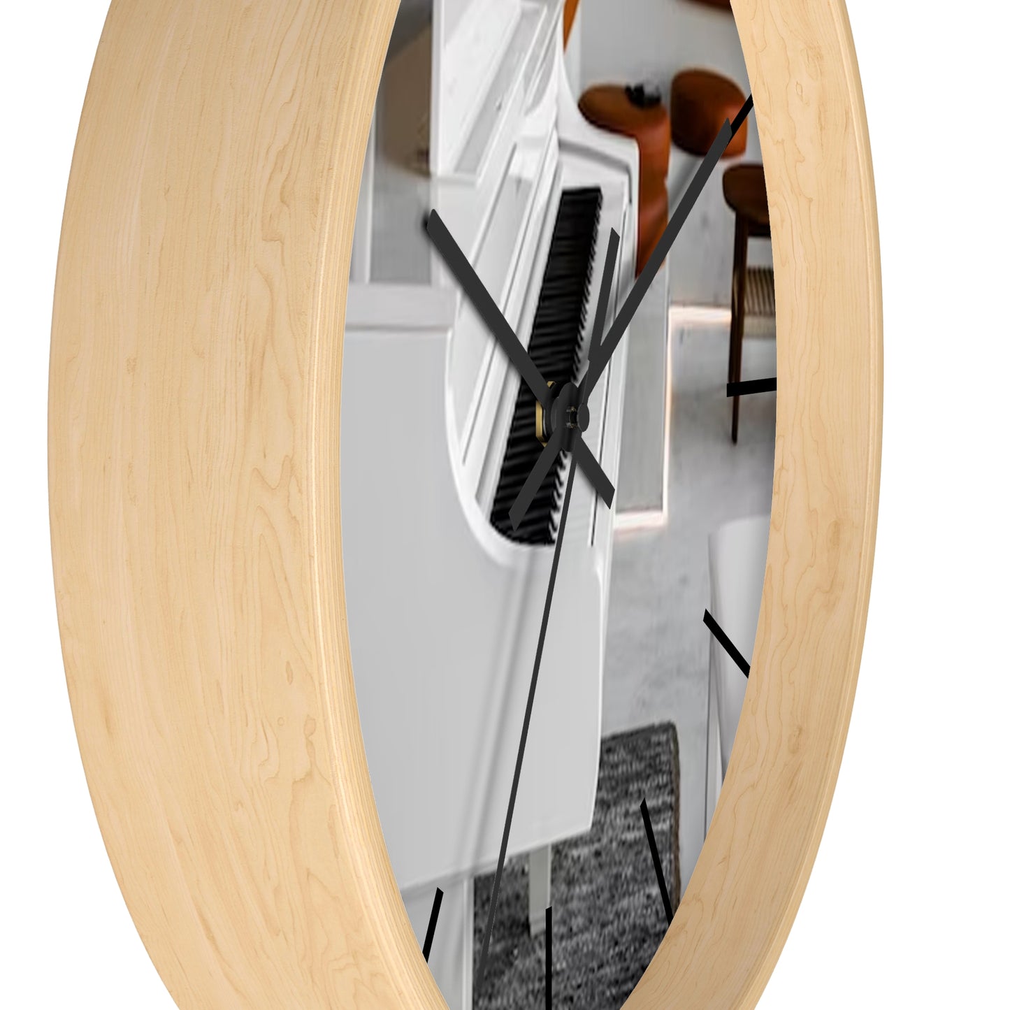 Wall Clock-White Piano