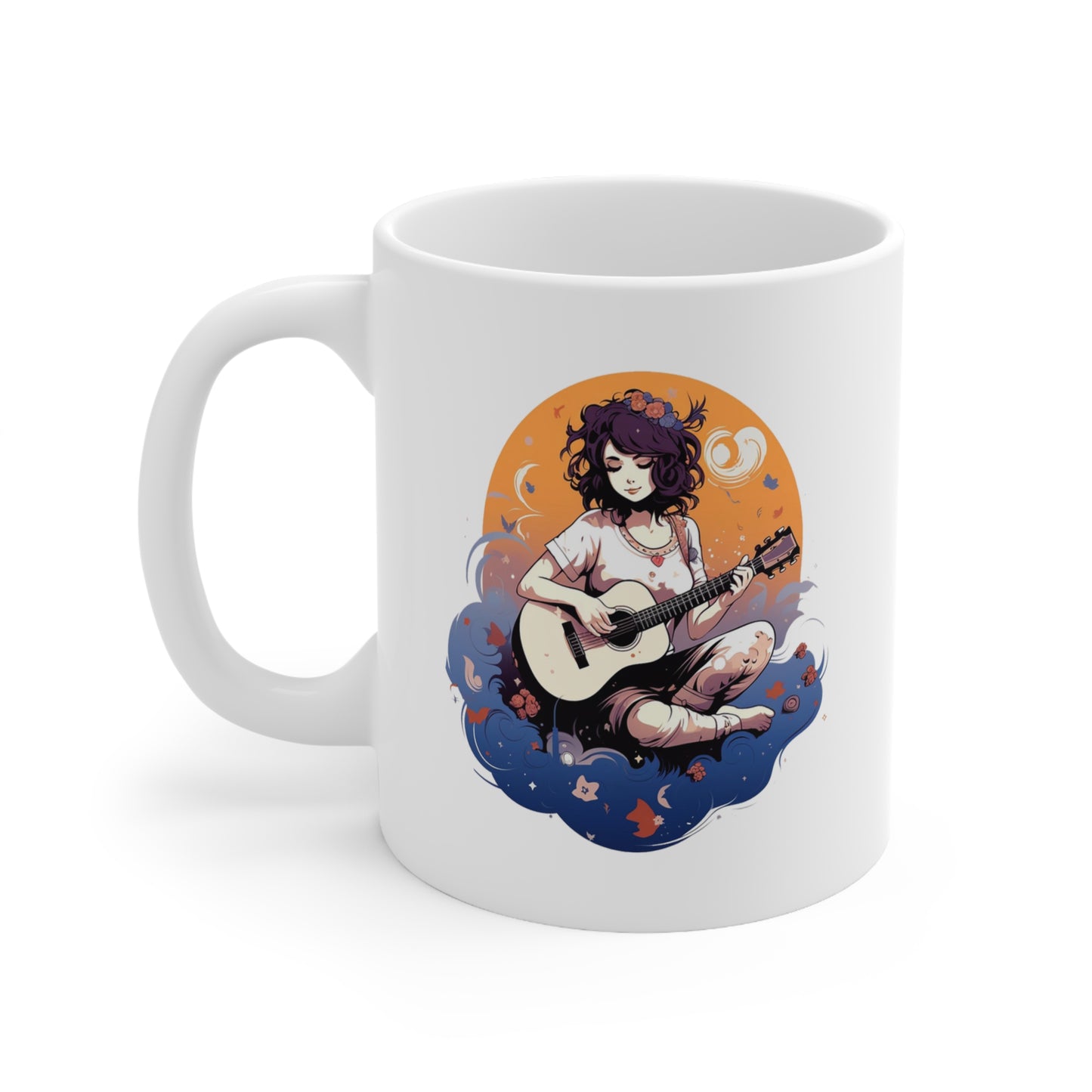 Music Pro Mug-Female Colorful Acoustic Guitar