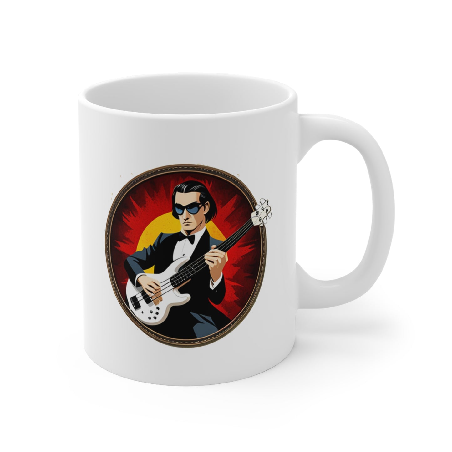 Music Pro Mug-Bass Player w White Bass In Circle