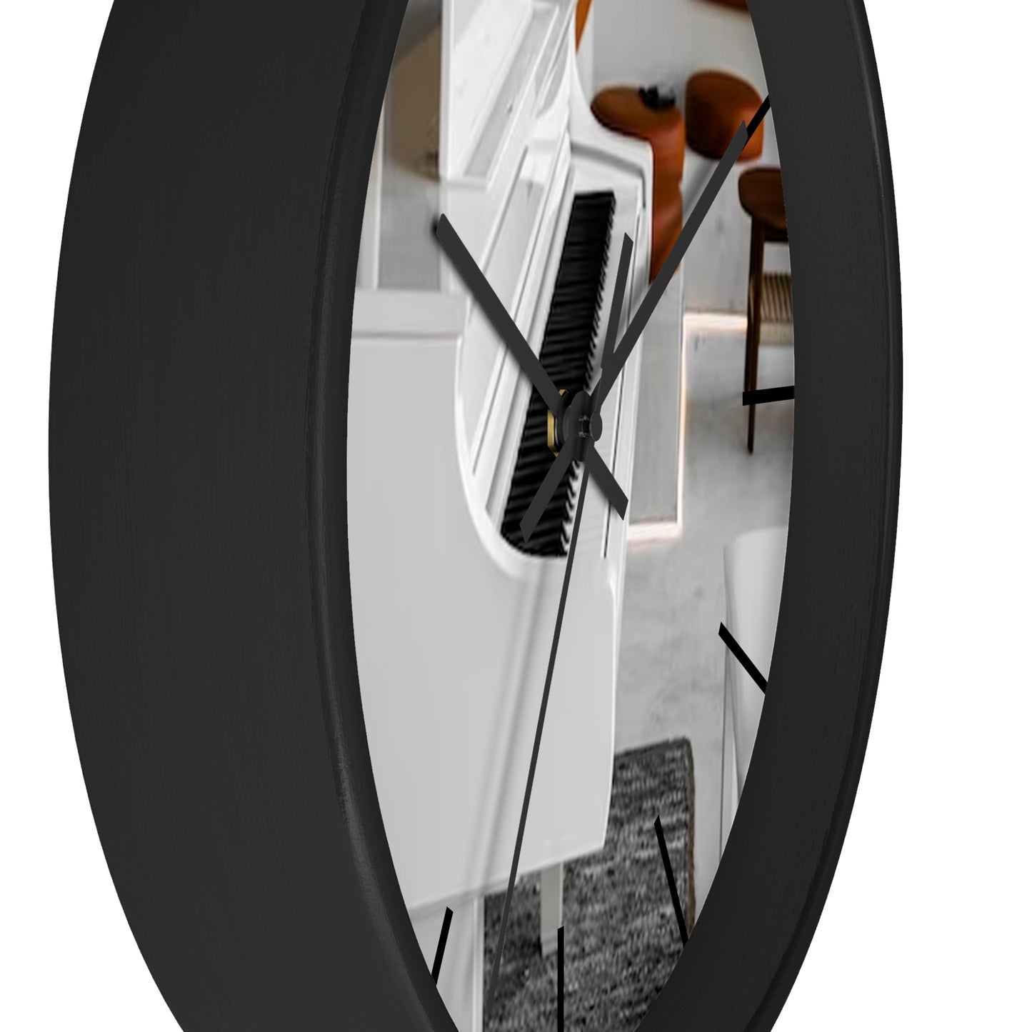 Wall Clock-White Piano