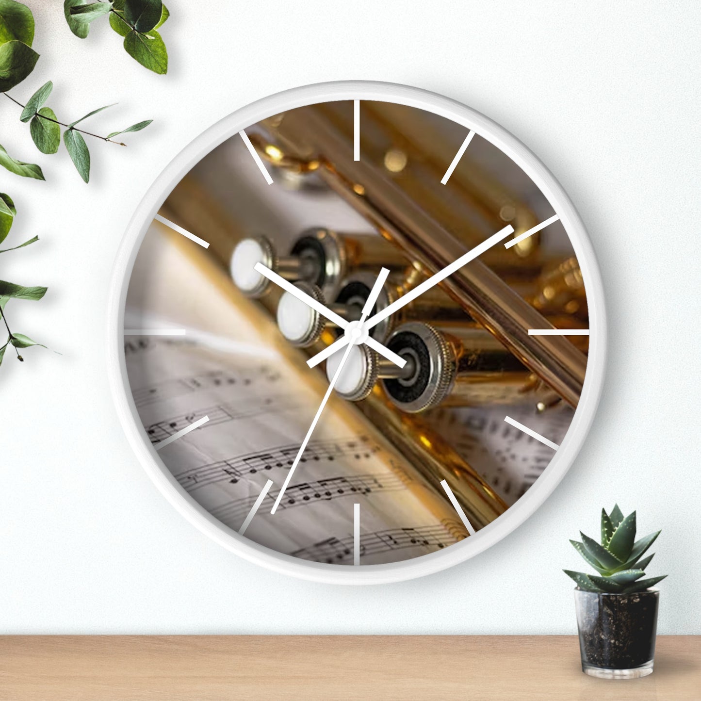 Wall Clock-Trumpet w/Sheet Music