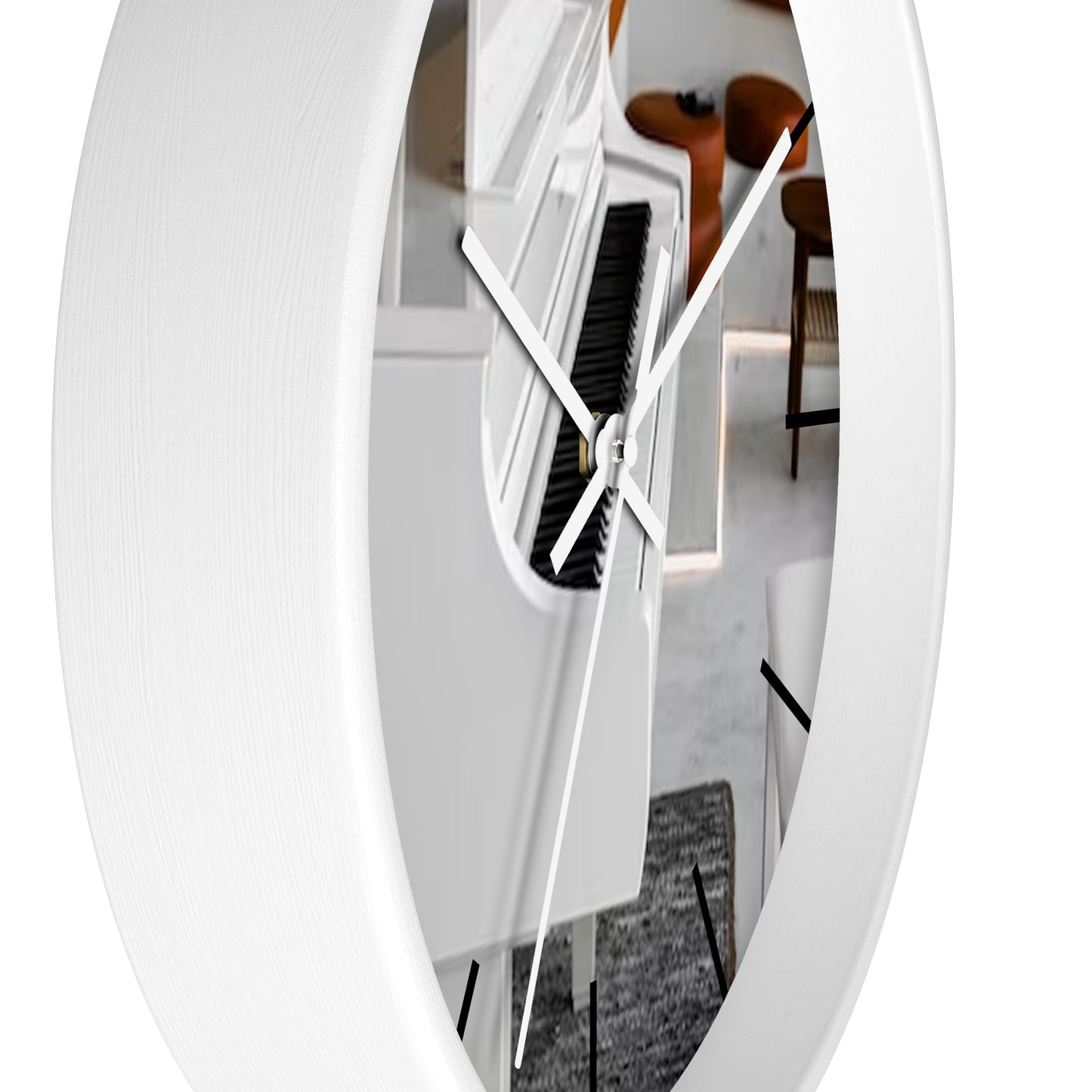 Wall Clock-White Piano