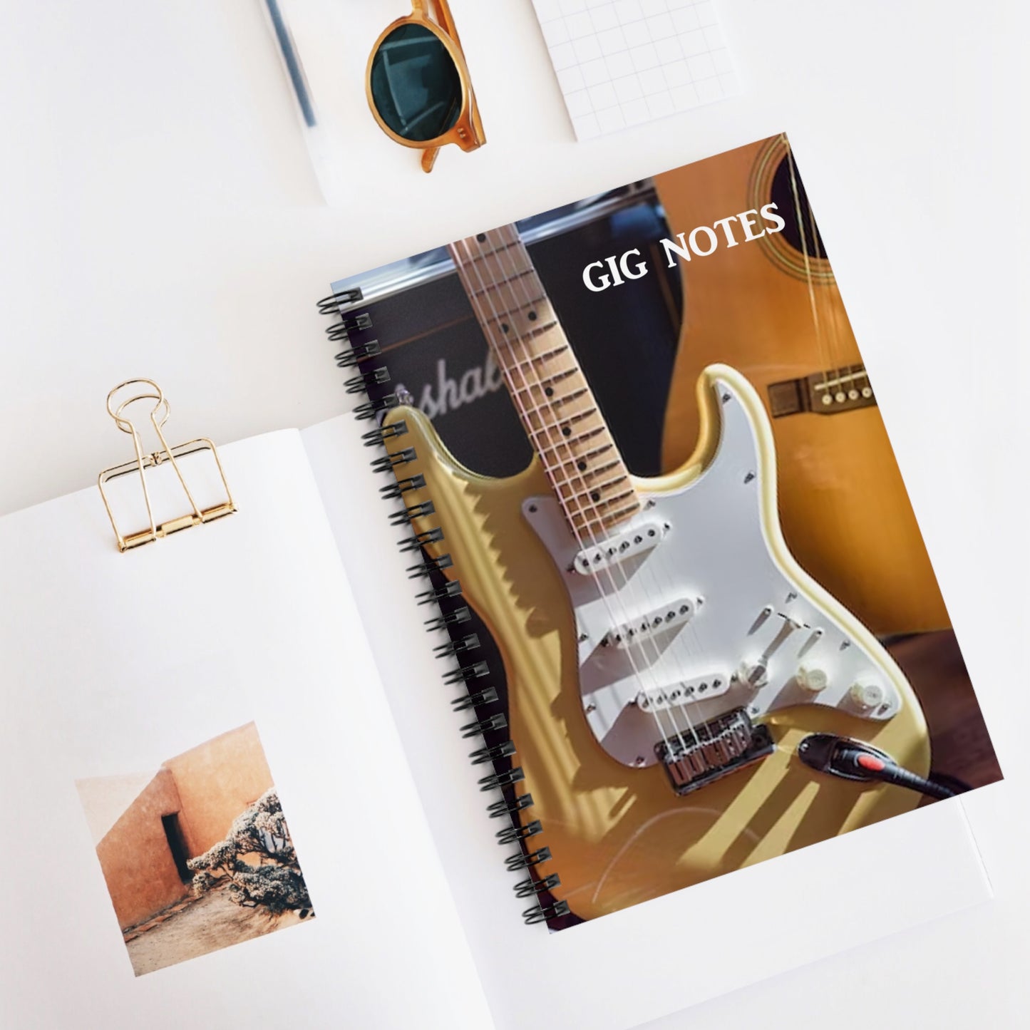 Musician's Gig Notes Notebook and Journal-Yellow Electric Guitar