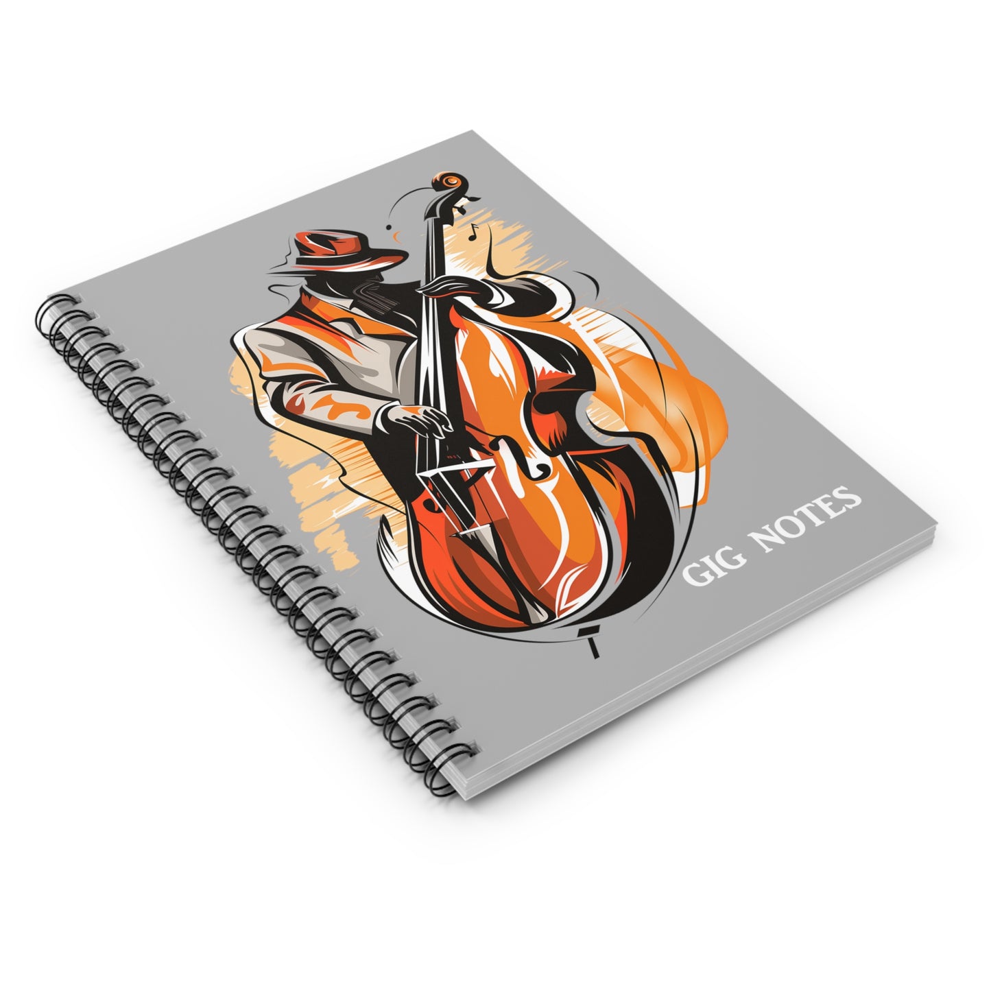 Musician's Gig Notes Notebook and Journal-Upright Bass Retro