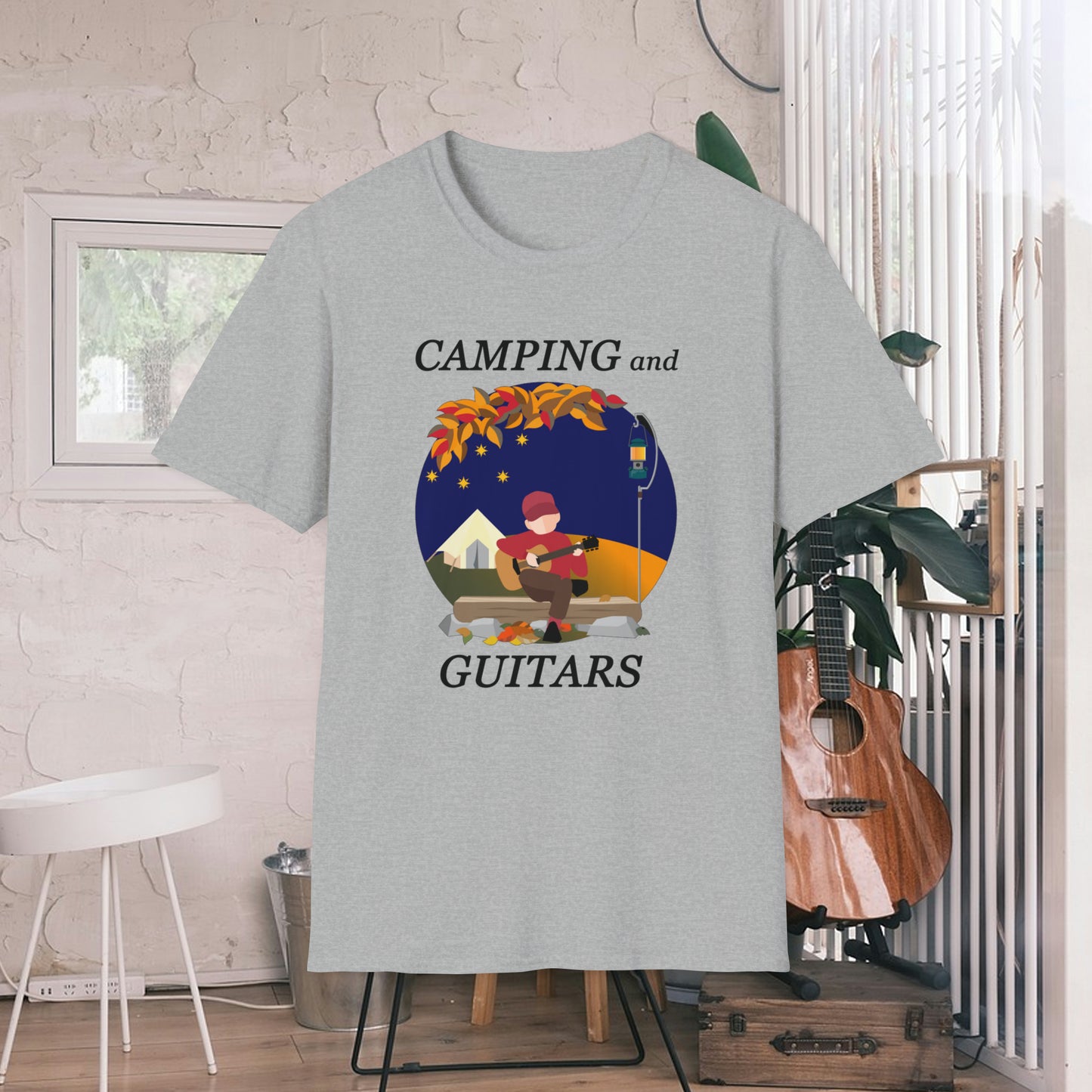 Tshirt-Camping And Guitars