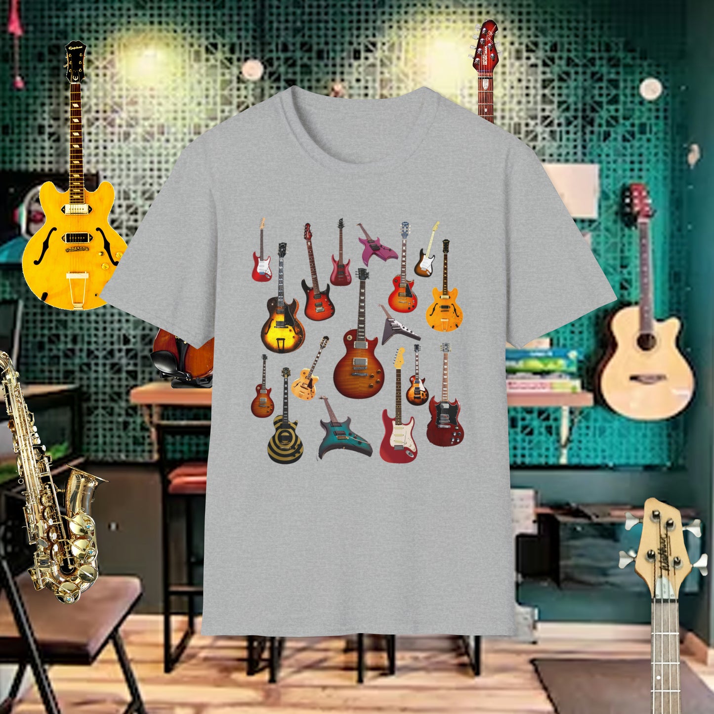 Tshirt-Electric Guitars Collage