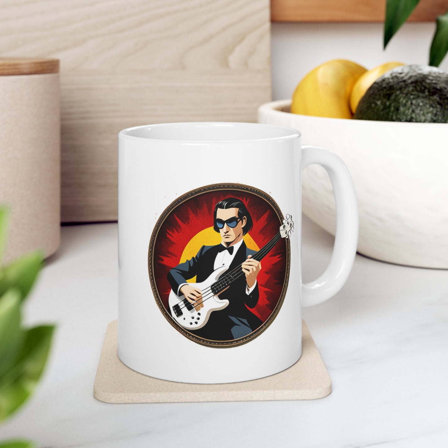 Music Pro Mug-Bass Player w White Bass In Circle