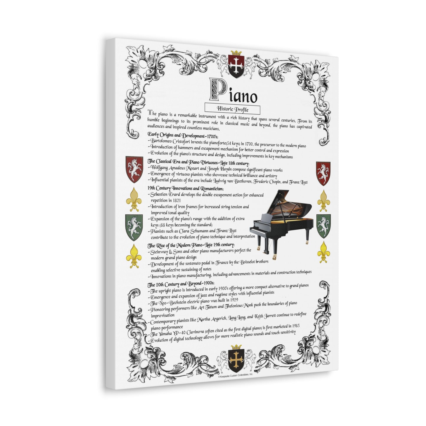 Historic Profile Canvas Gallery Wrap-Piano