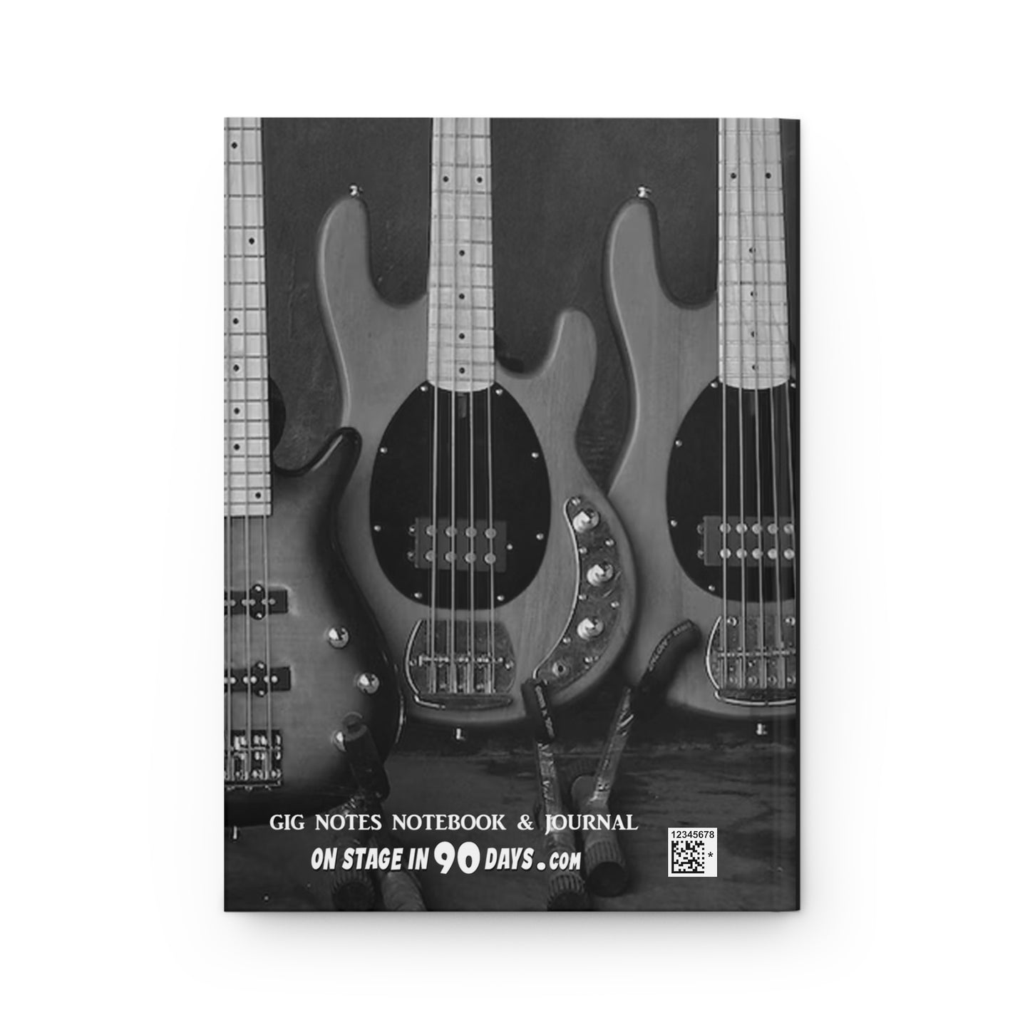 Musician's Gig Notes Hardcover Journal And Notebook-Mahogany Bass