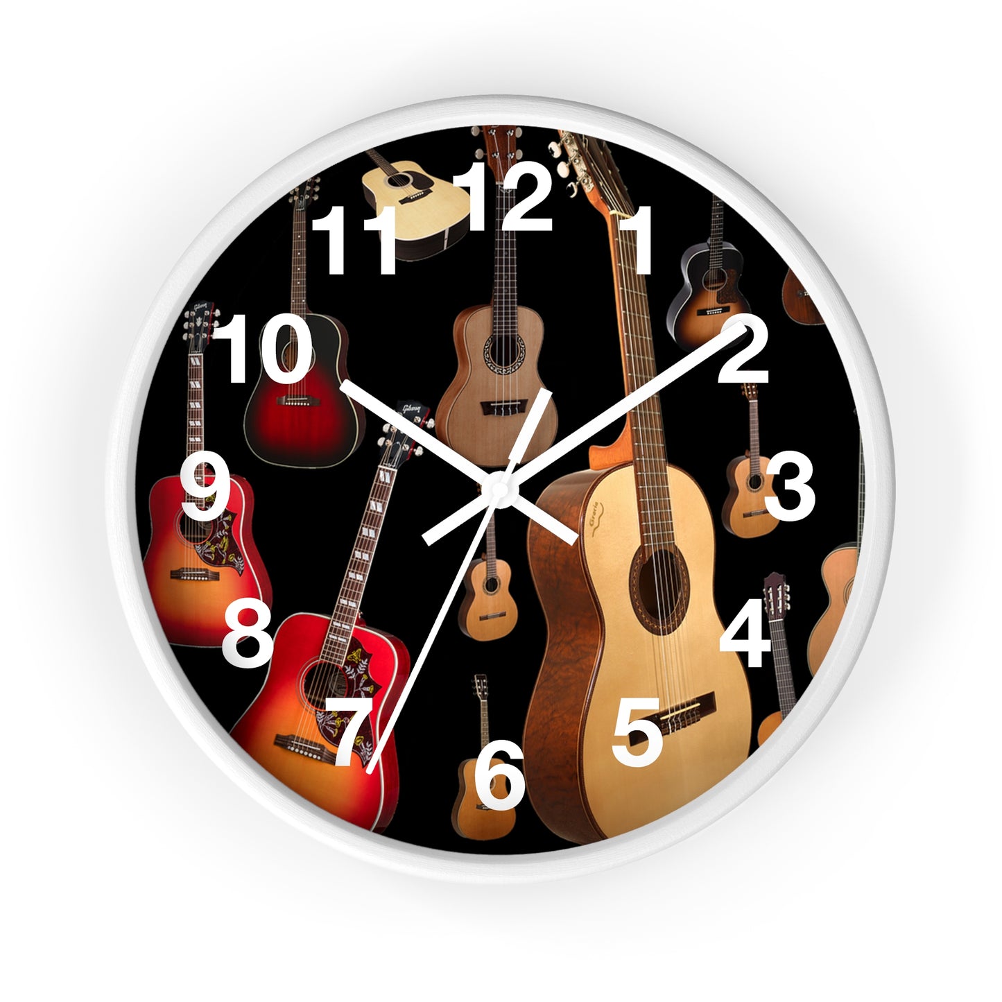 Wall Clock-Acoustic Guitar Collage