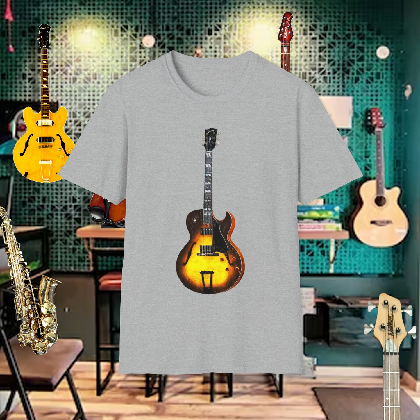 Tshirt-Yellow Gibson Guitar