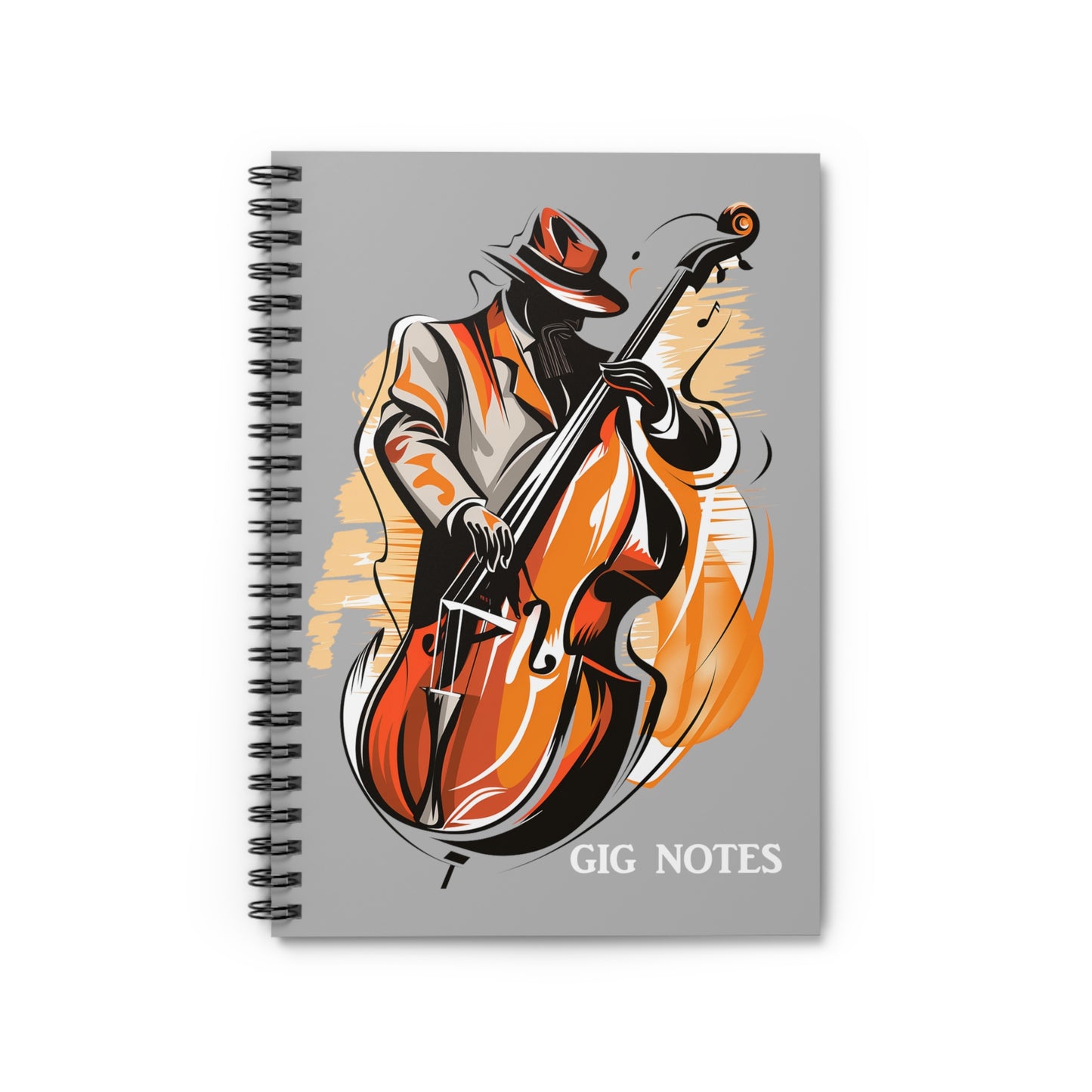 Musician's Gig Notes Notebook and Journal-Upright Bass Retro