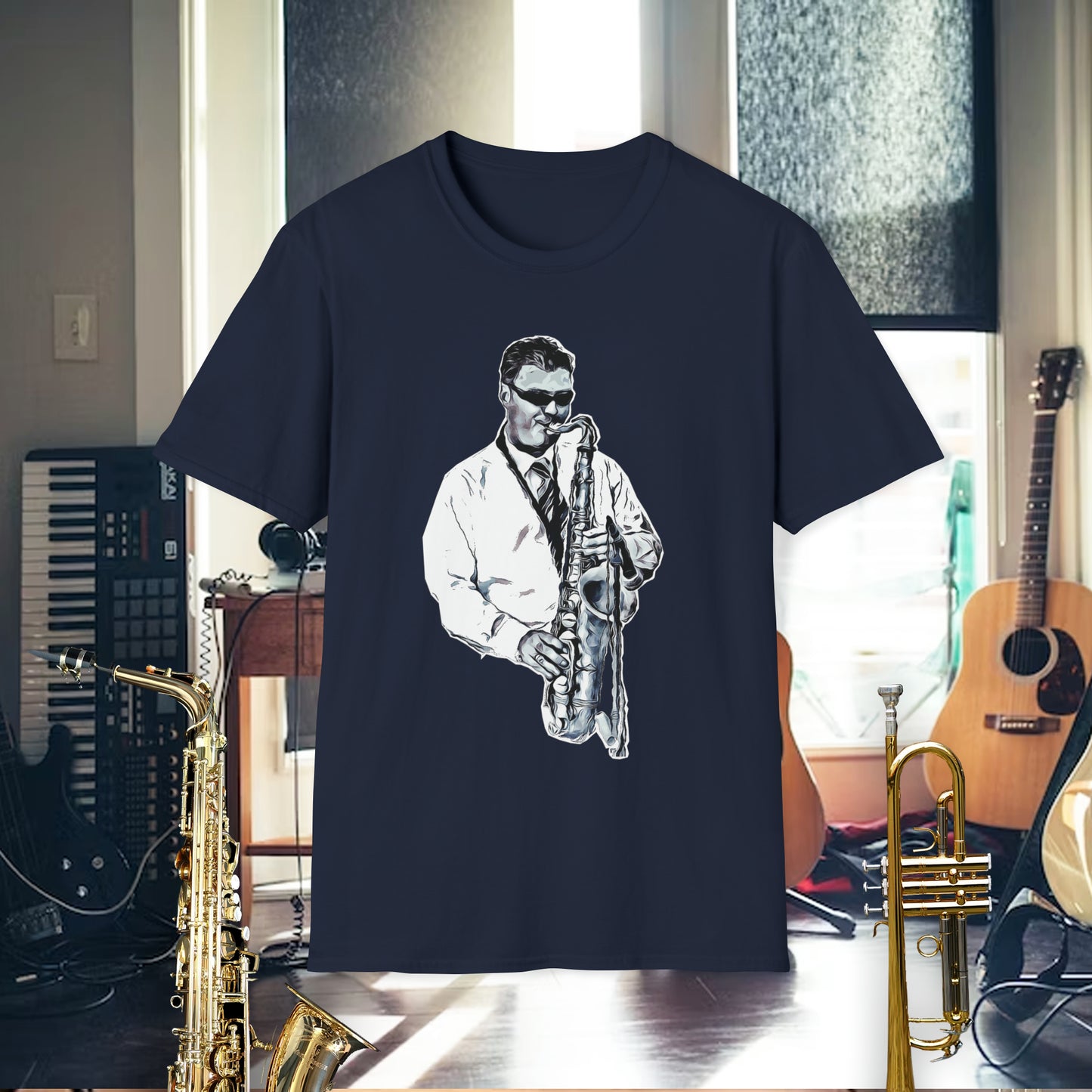 TShirt-Sax Player Outline