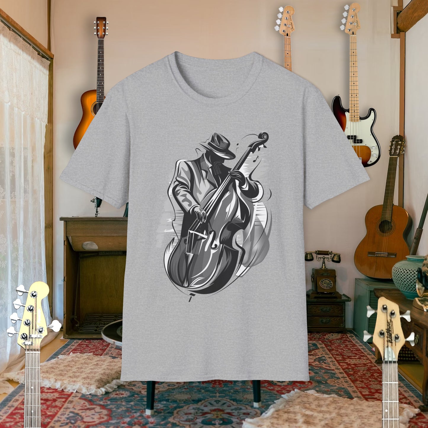 Tshirt-Upright Bass Fusion B/W