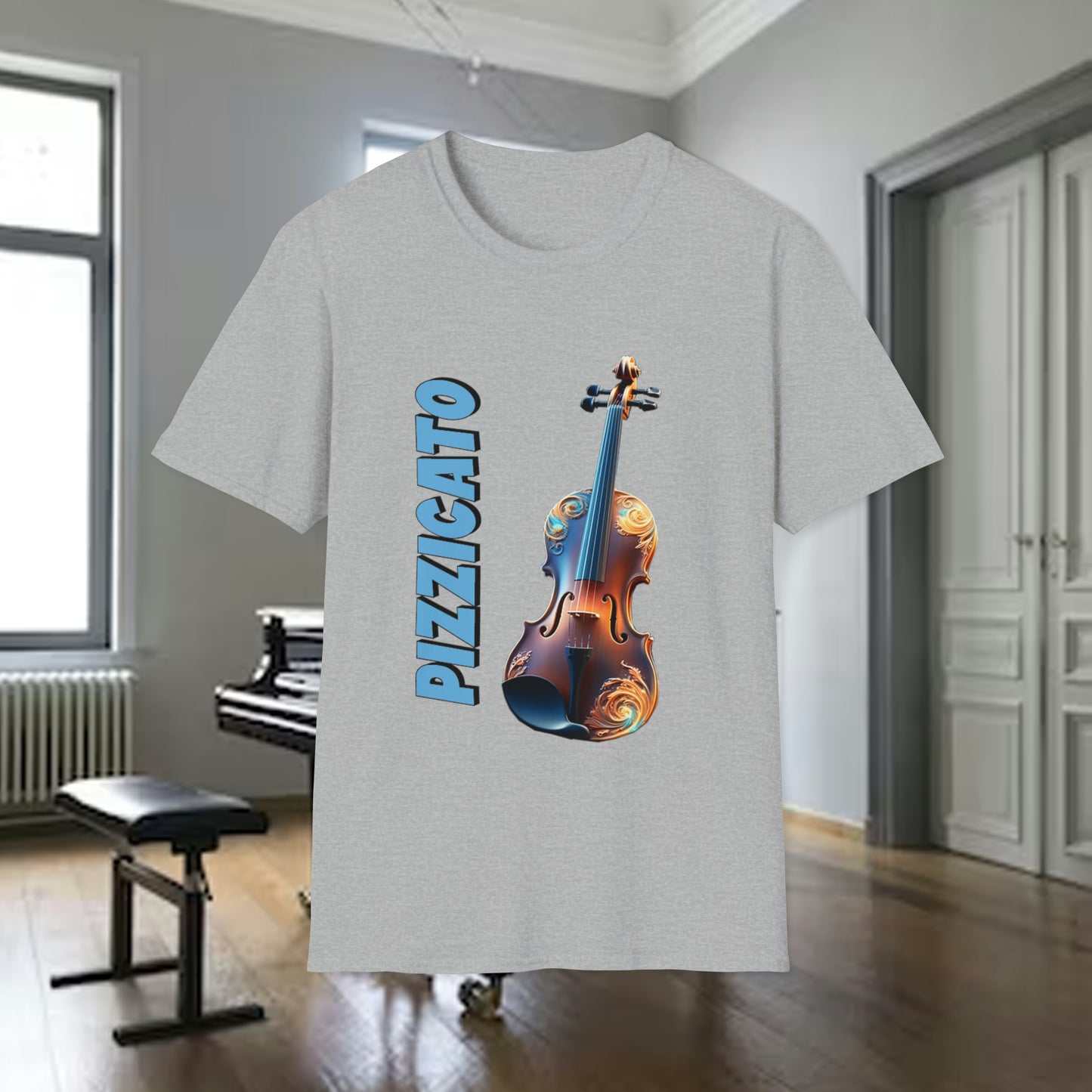 Tshirt-Violin Pizzicato:Vertical