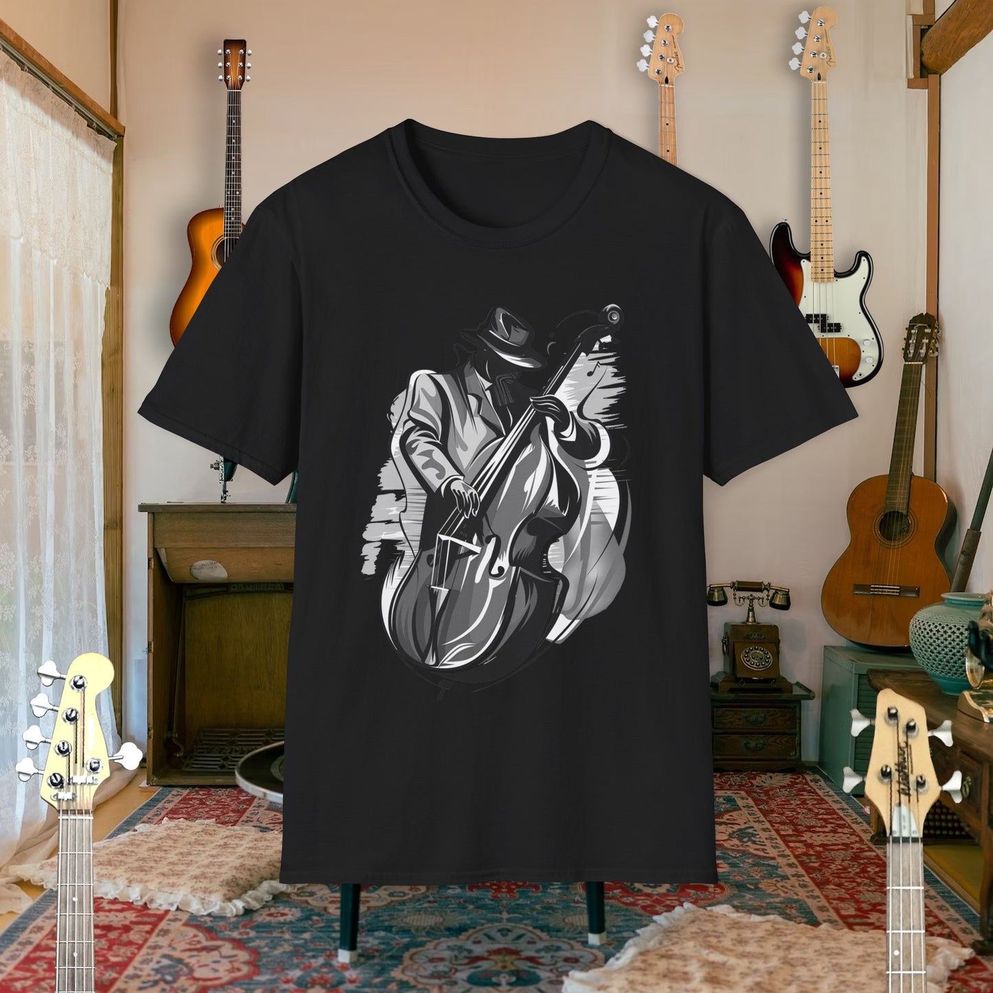 Tshirt-Upright Bass Fusion B/W