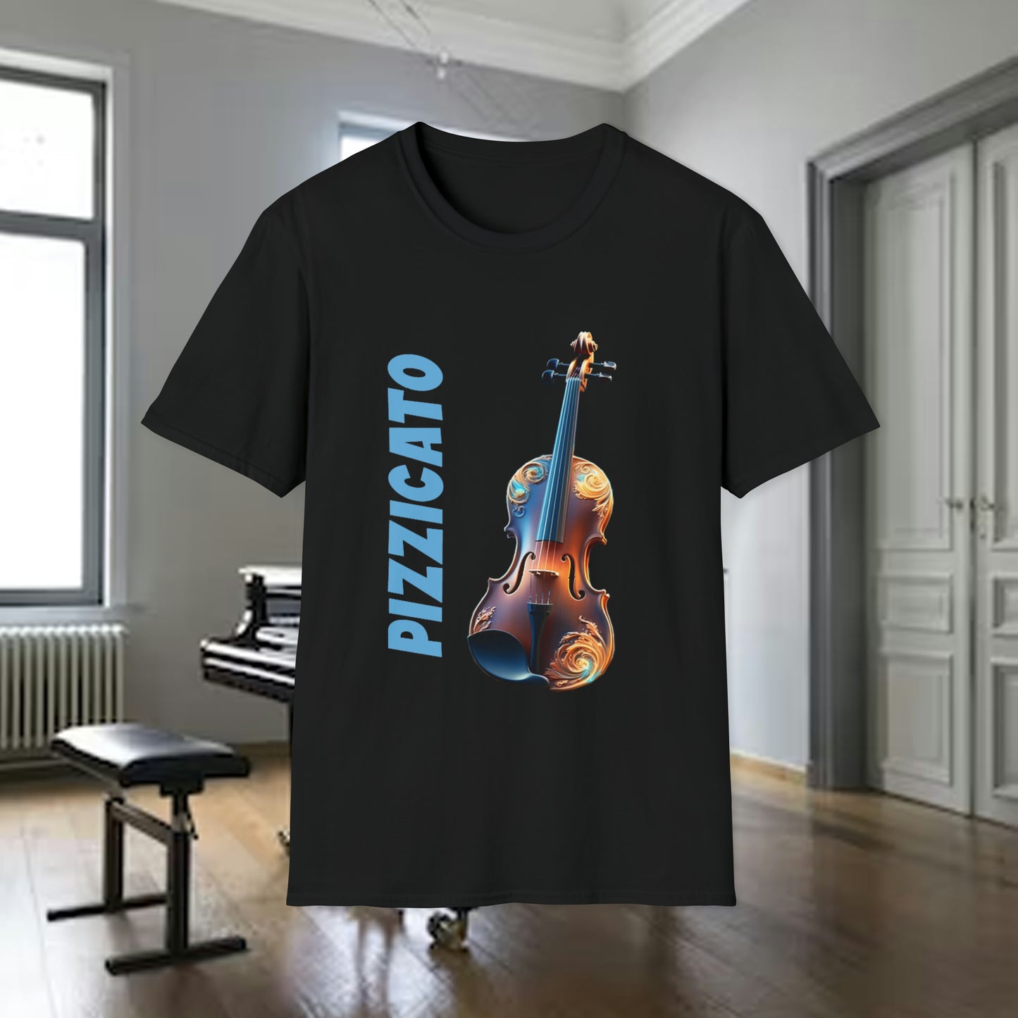 Tshirt-Violin Pizzicato:Vertical