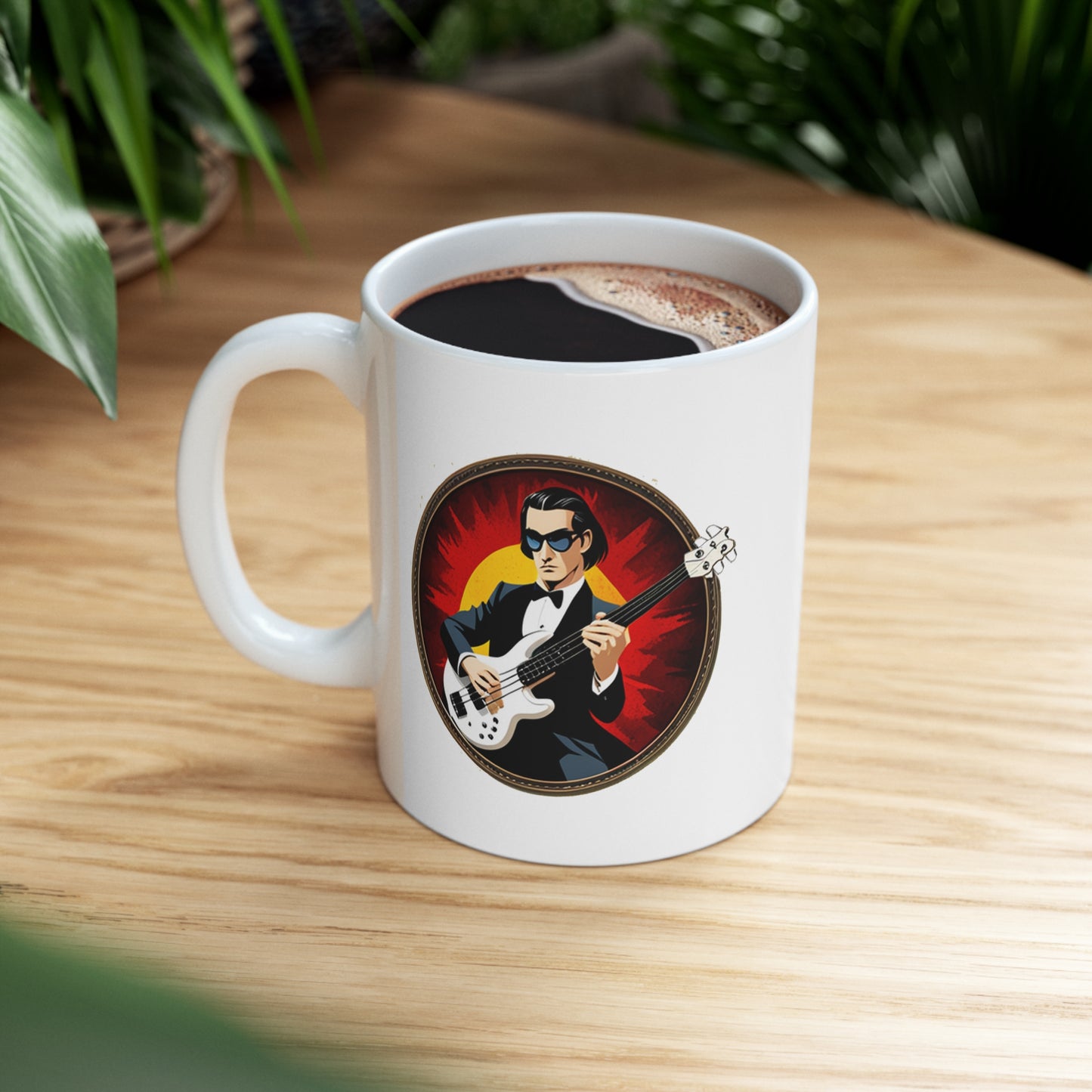 Music Pro Mug-Bass Player w White Bass In Circle