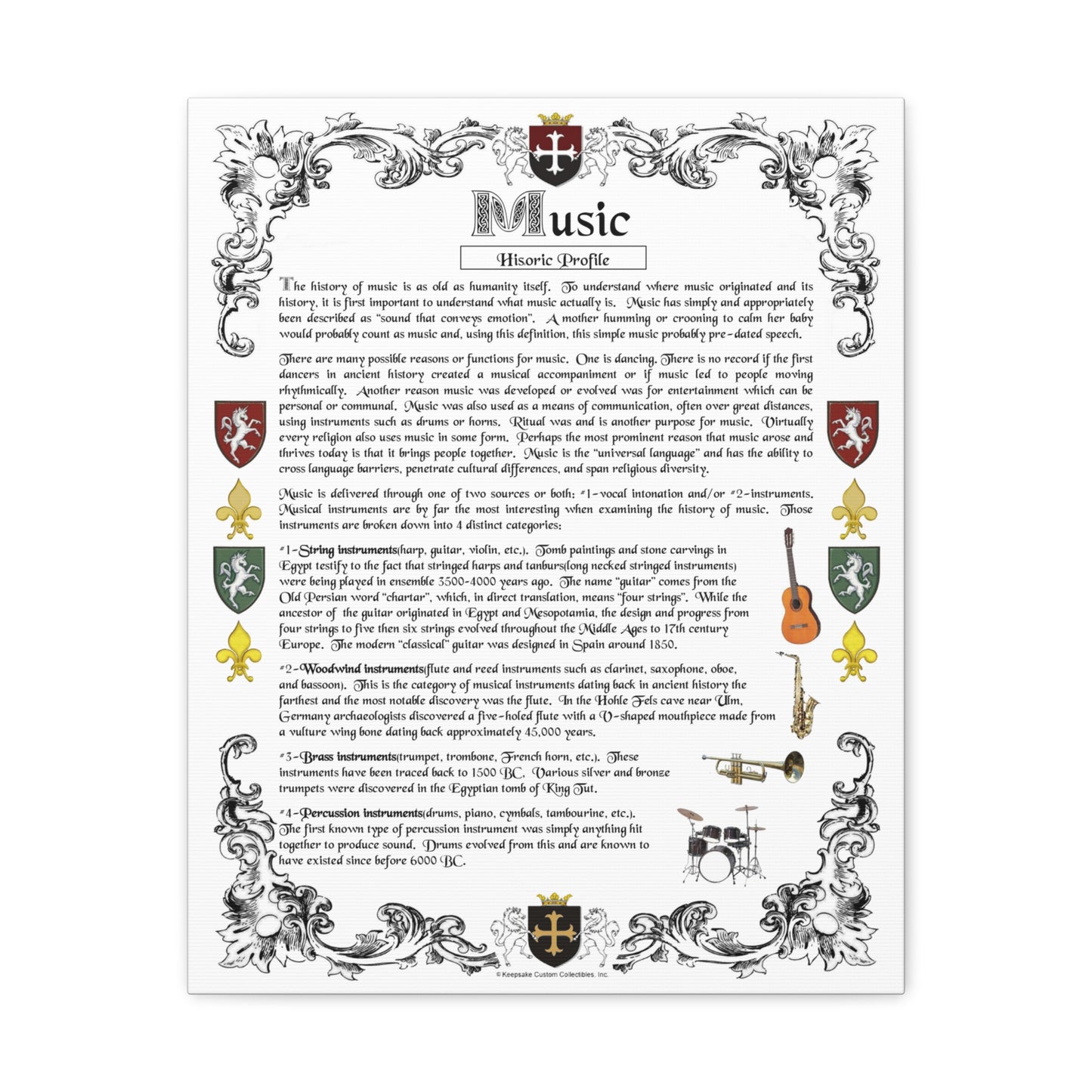 Historic Profile Canvas Gallery Wrap-Music