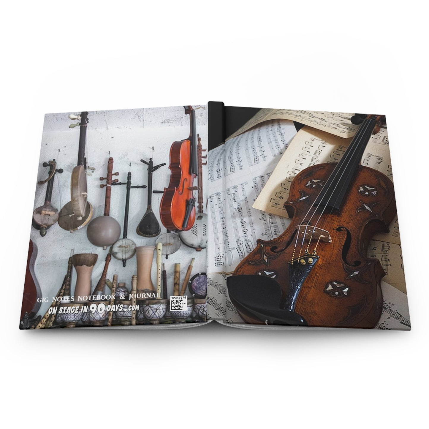 Musician's Gig Notes Hardcover Journal and Notebook-Violin 2