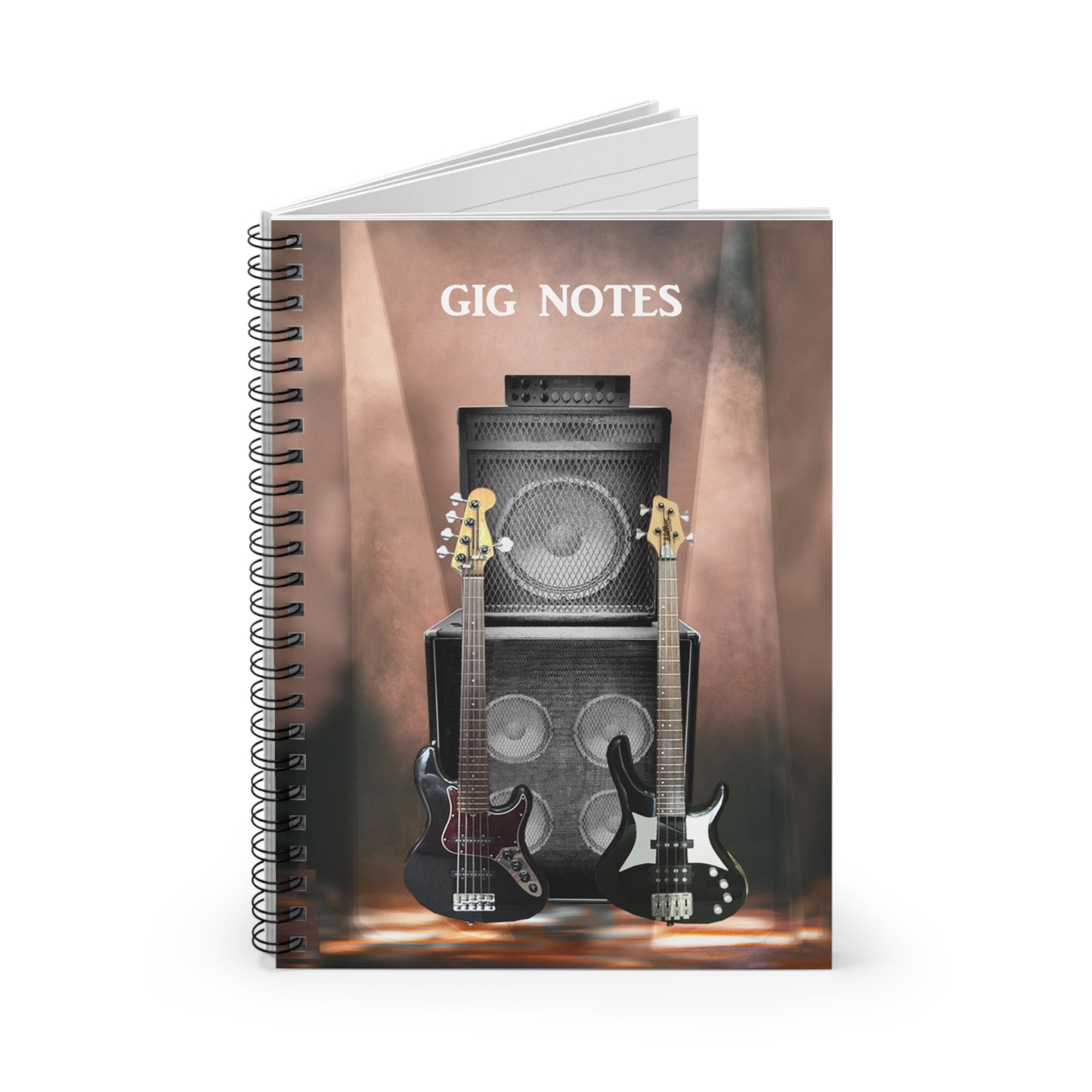 Musician's Gig Notes Notebook and Journal-Bass w/Amps On Stage