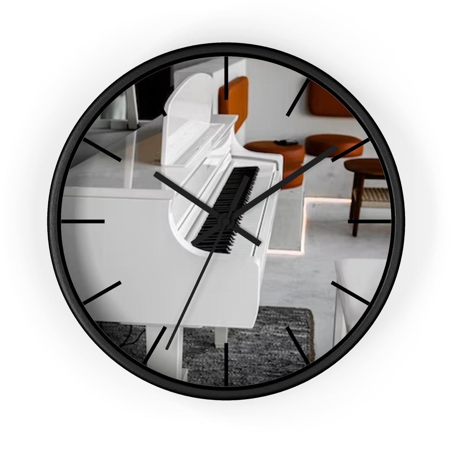 Wall Clock-White Piano