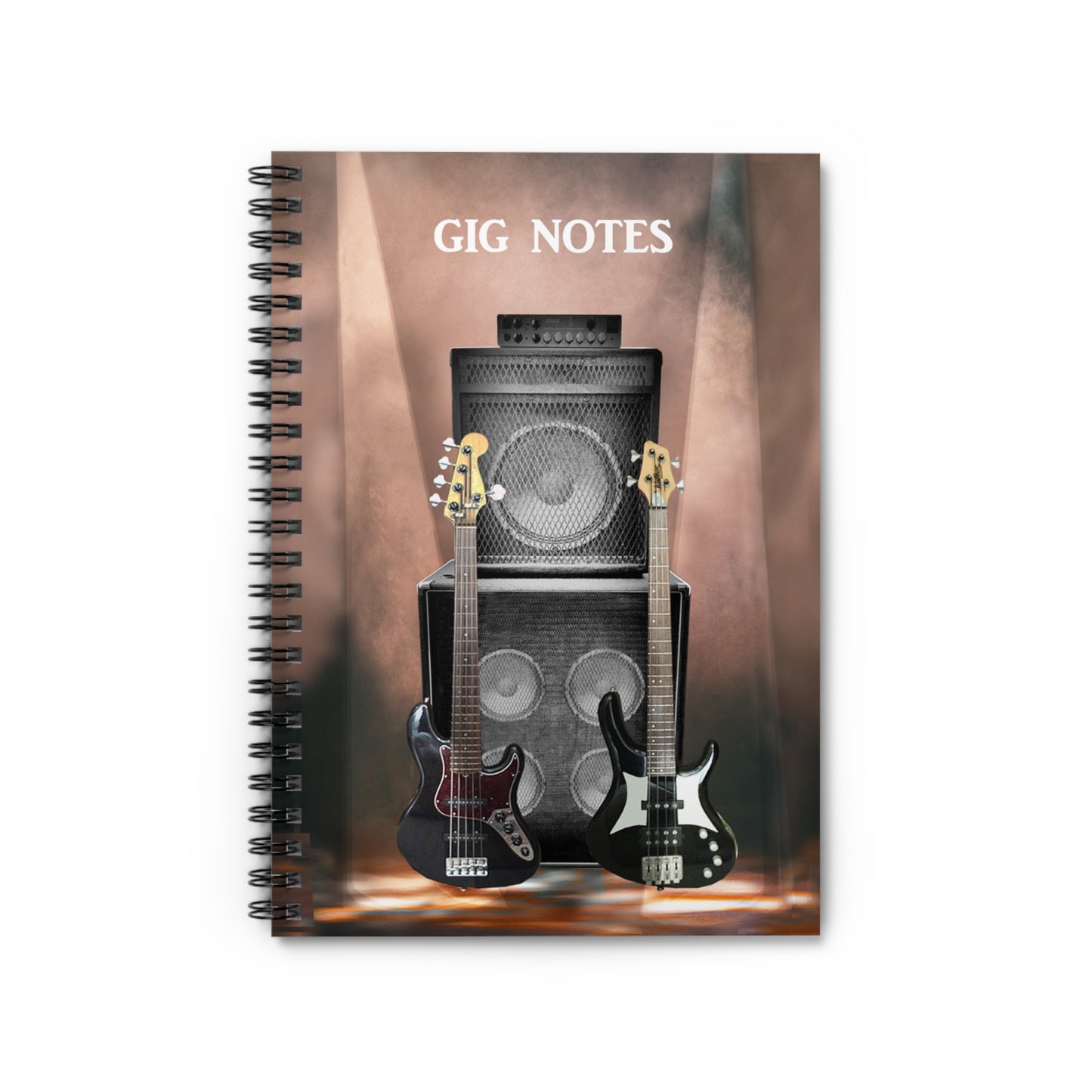 Musician's Gig Notes Notebook and Journal-Bass w/Amps On Stage