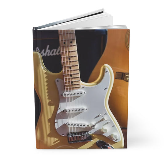 Musician's Gig Notes Hardcover Journal And Notebook-Yellow Electric Guitar