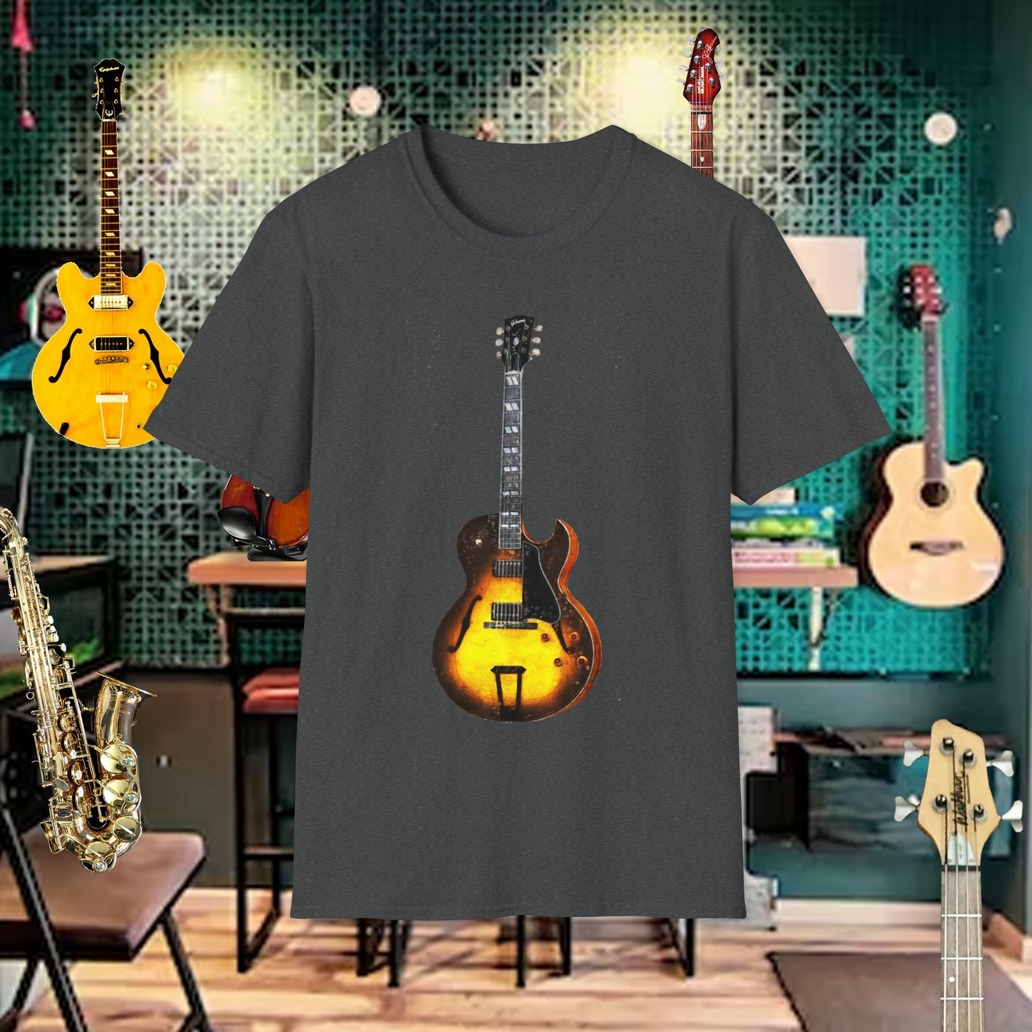 Tshirt-Yellow Gibson Guitar