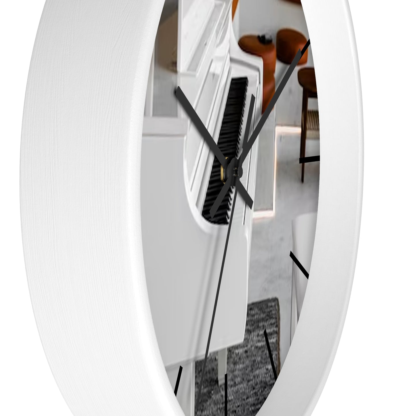 Wall Clock-White Piano