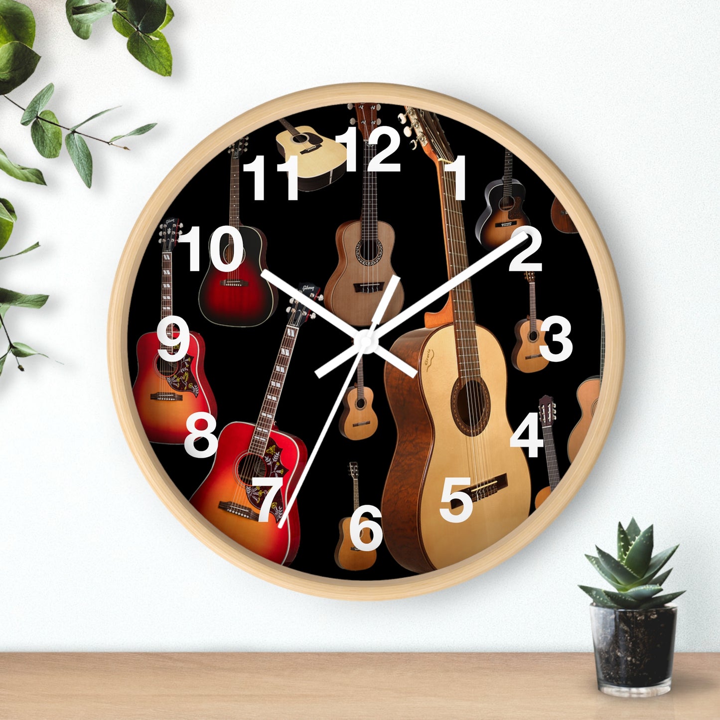 Wall Clock-Acoustic Guitar Collage