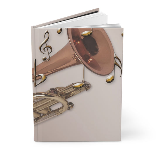 Musician's Gig Notes Hardcover Journal And Notebook-Trumpet w Notes