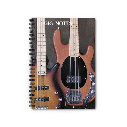 Musician's Gig Notes Notebook and Journal-Dark Wood Basses