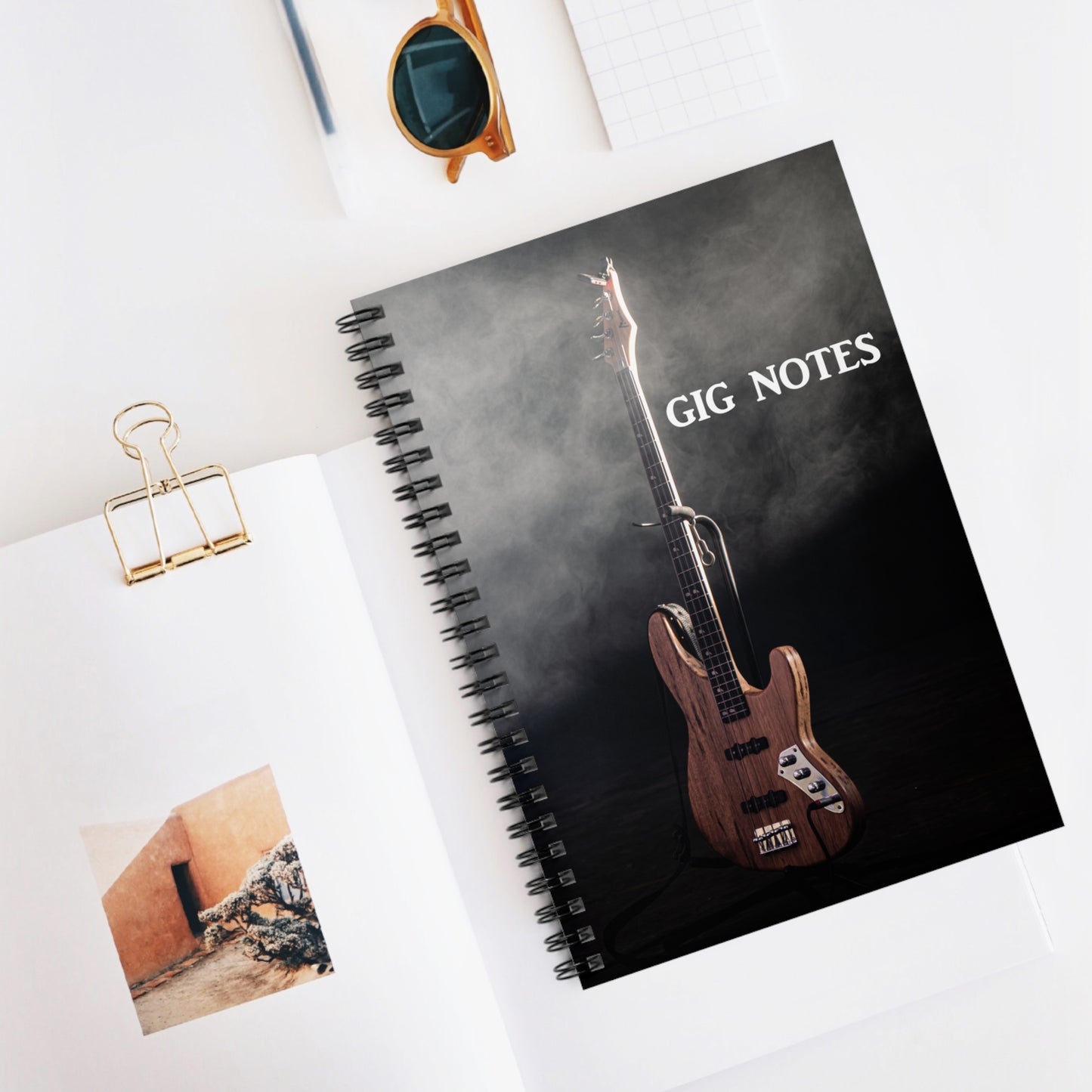 Musician's Gig Notes Notebook and Journal-Bass On Stage