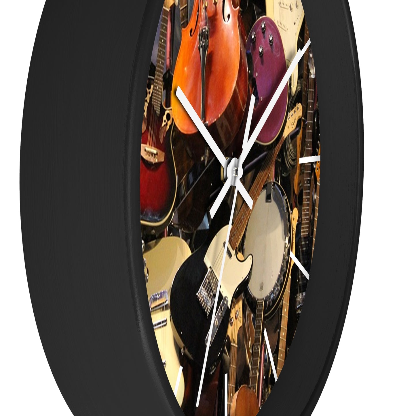 Wall Clock-Stringed Instruments Collage