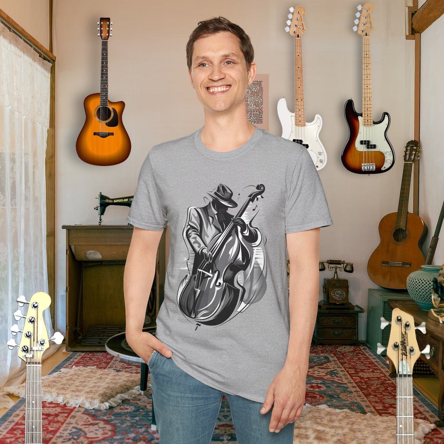 Tshirt-Upright Bass Fusion B/W