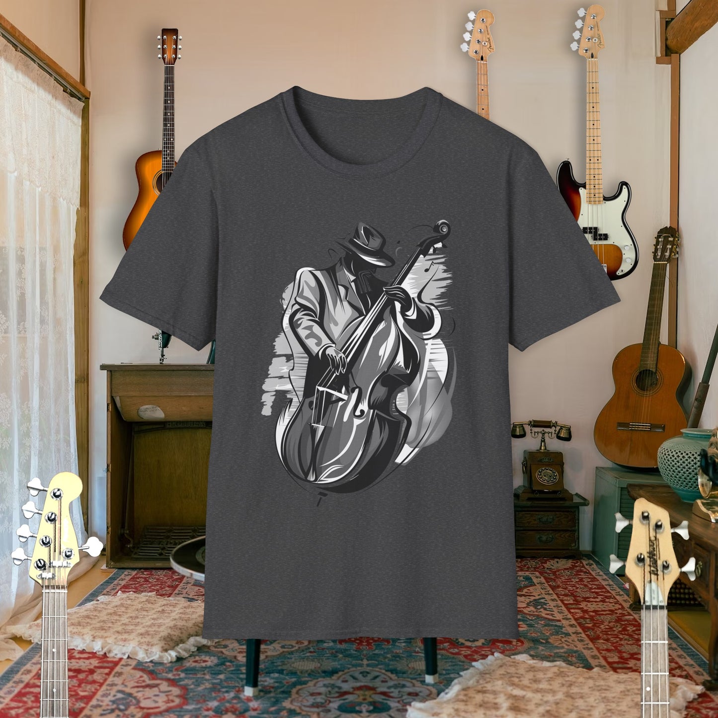 Tshirt-Upright Bass Fusion B/W