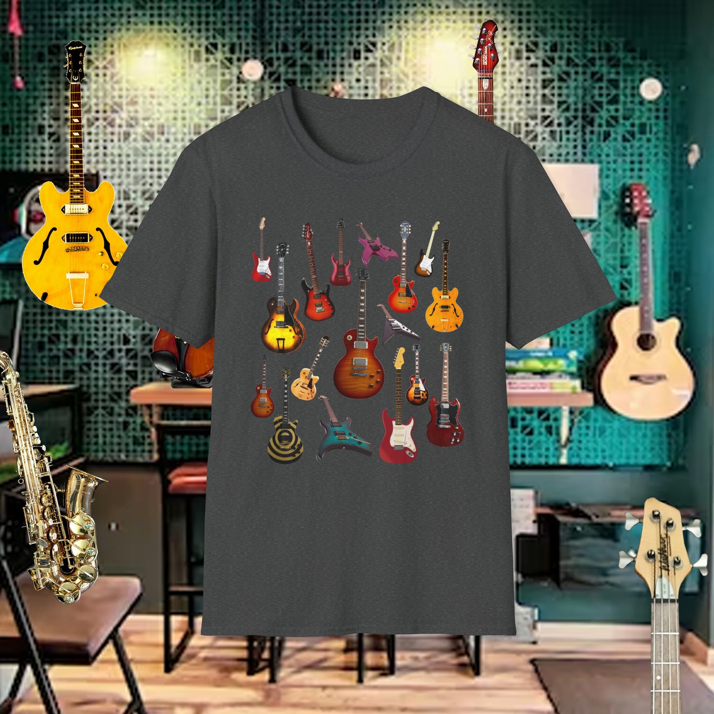 Tshirt-Electric Guitars Collage