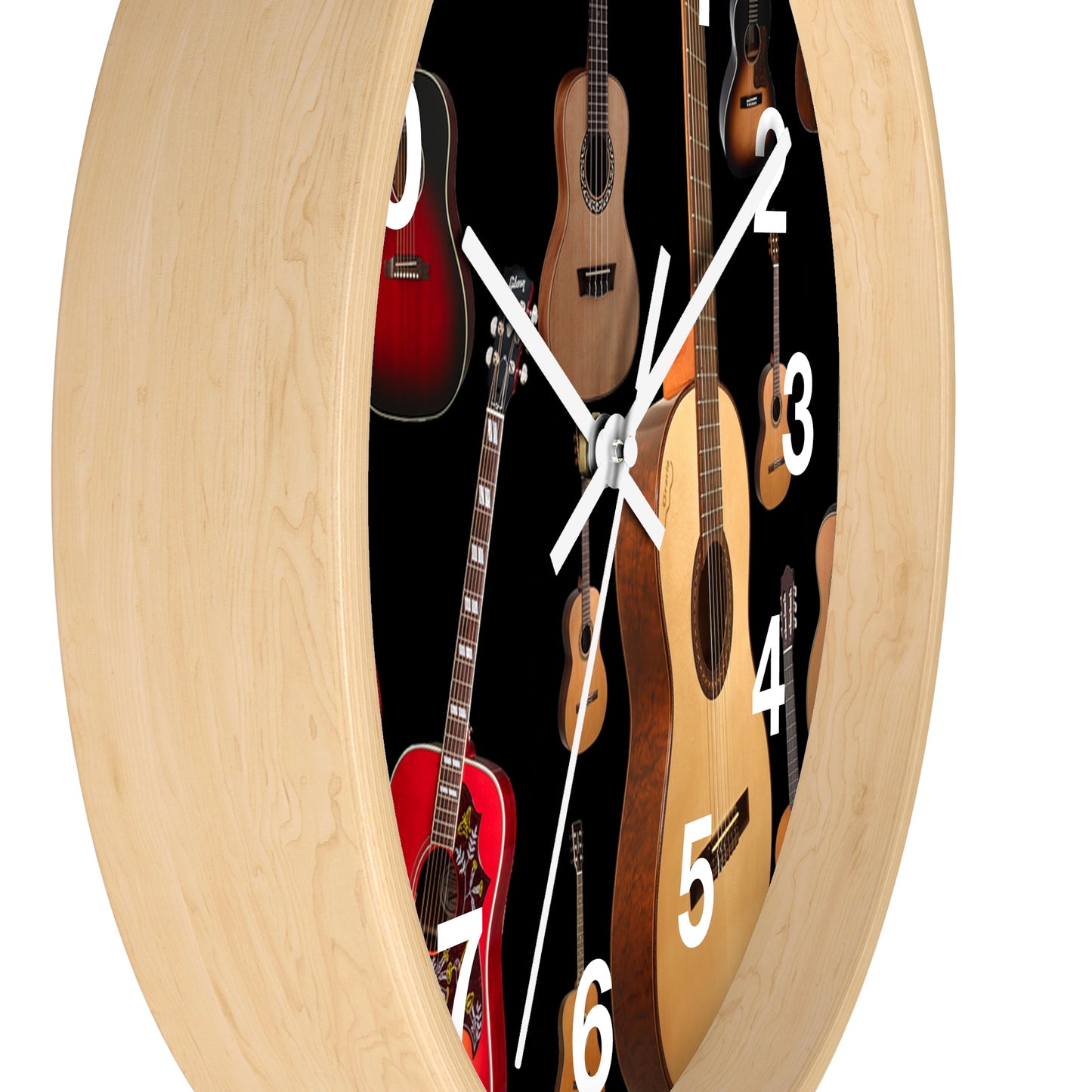 Wall Clock-Acoustic Guitar Collage