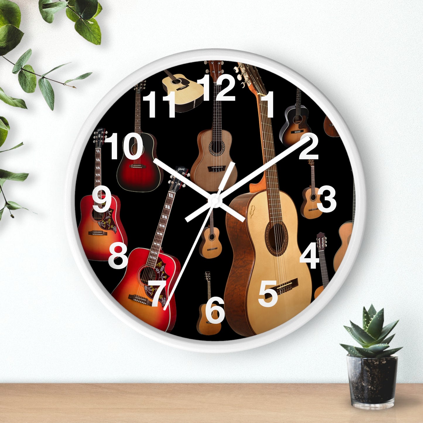 Wall Clock-Acoustic Guitar Collage