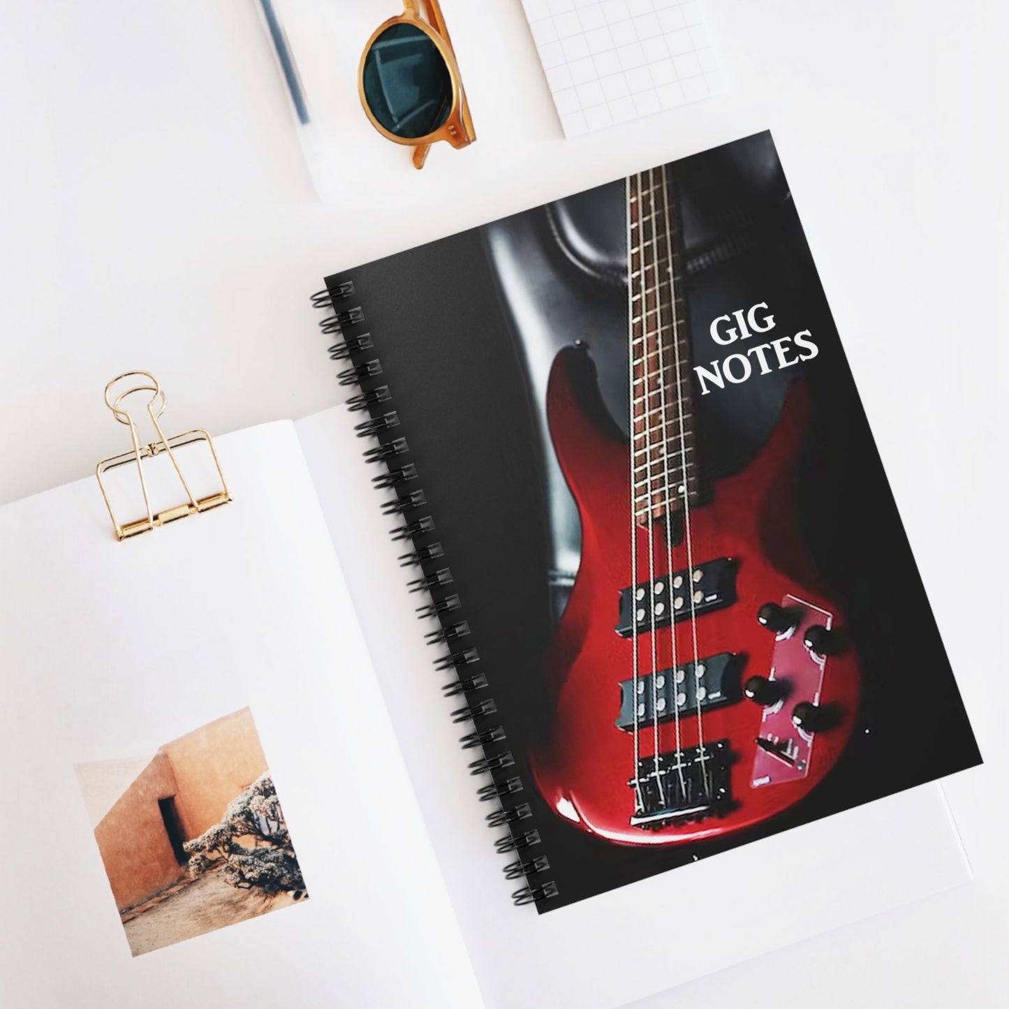 Musician's Gig Notes Notebook And Journal-Mahogany Bass