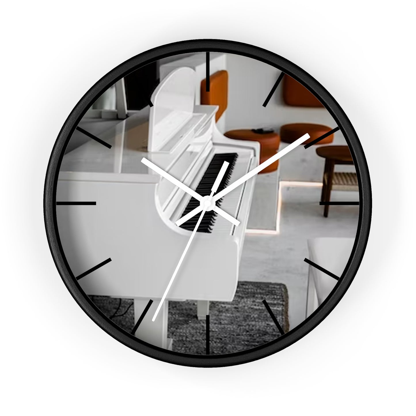 Wall Clock-White Piano