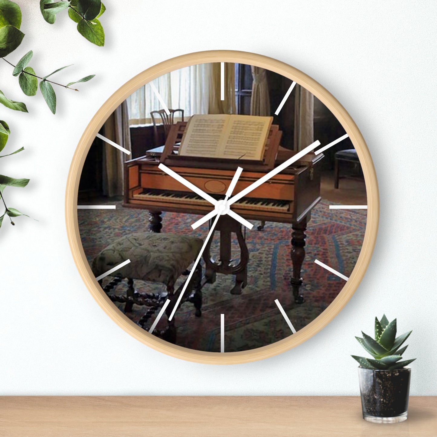 Wall Clock-Vintage Piano